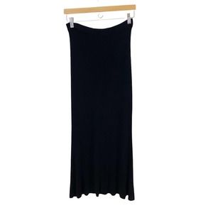 Brazeau Tricot Black Ribbed Maxi Skirt size medium